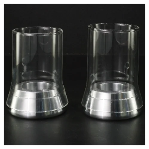 Te-lysestager i glas og metal fra Menu (str. Ø 8 cm)