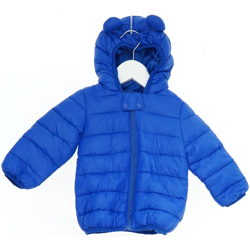 Blå børnevinterjakke med hætte (str. 80)