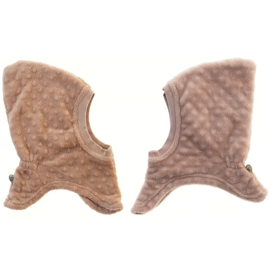 Pudderfarvede fleecehuer til børn fra Pomp de Lux (str. 45 cm)