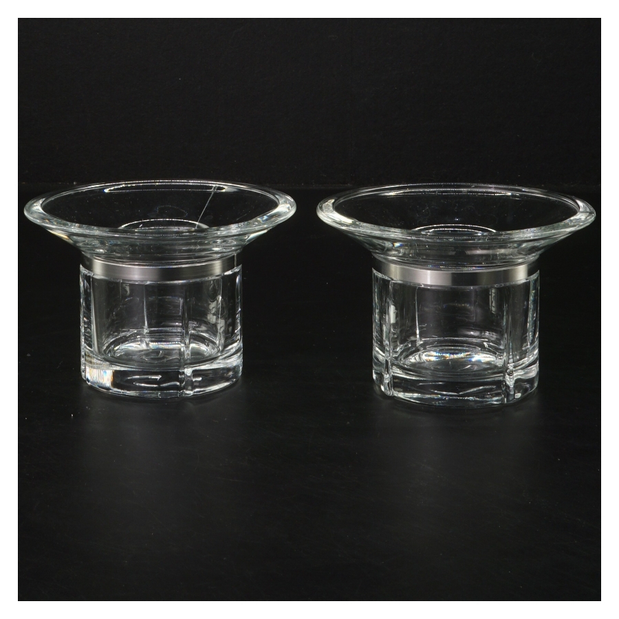 Sæt med to glas lysestager fra Rosendahl (str. Ø 11 cm)