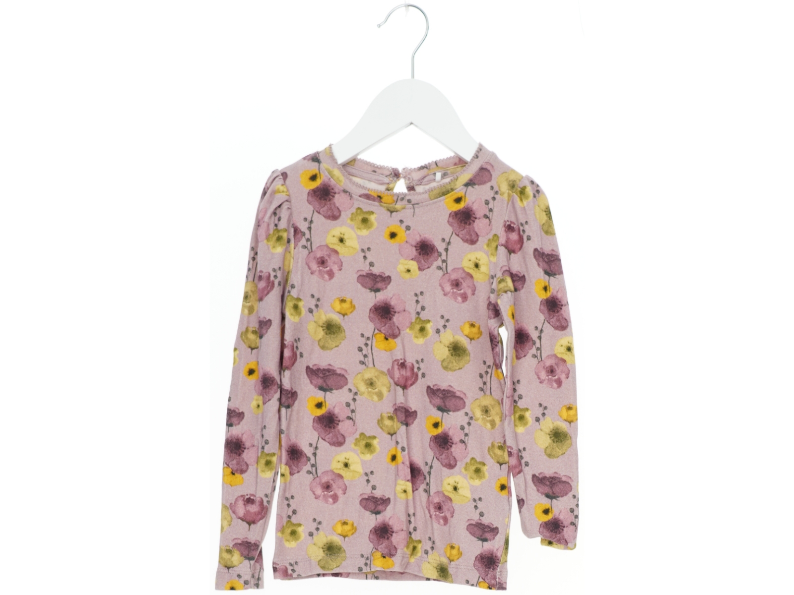 Langærmet bluse med blomsterprint fra Name It (str. 104)