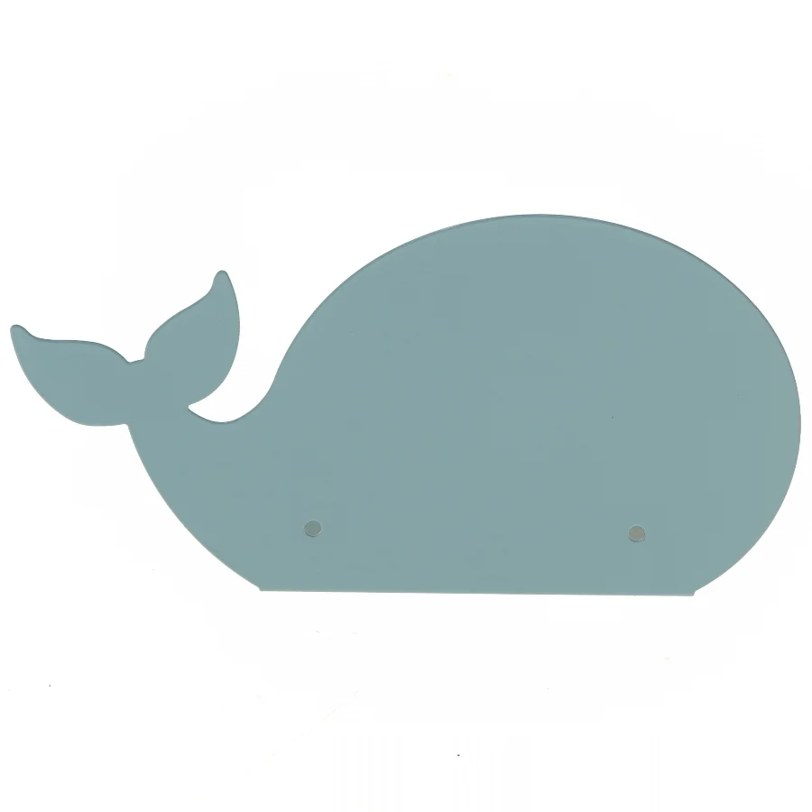 Blå hval væghylde fra Søstrene Grene (str. 28x15 cm)