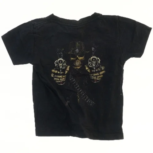 Sort T-shirt med skelett motiv (str. 98)