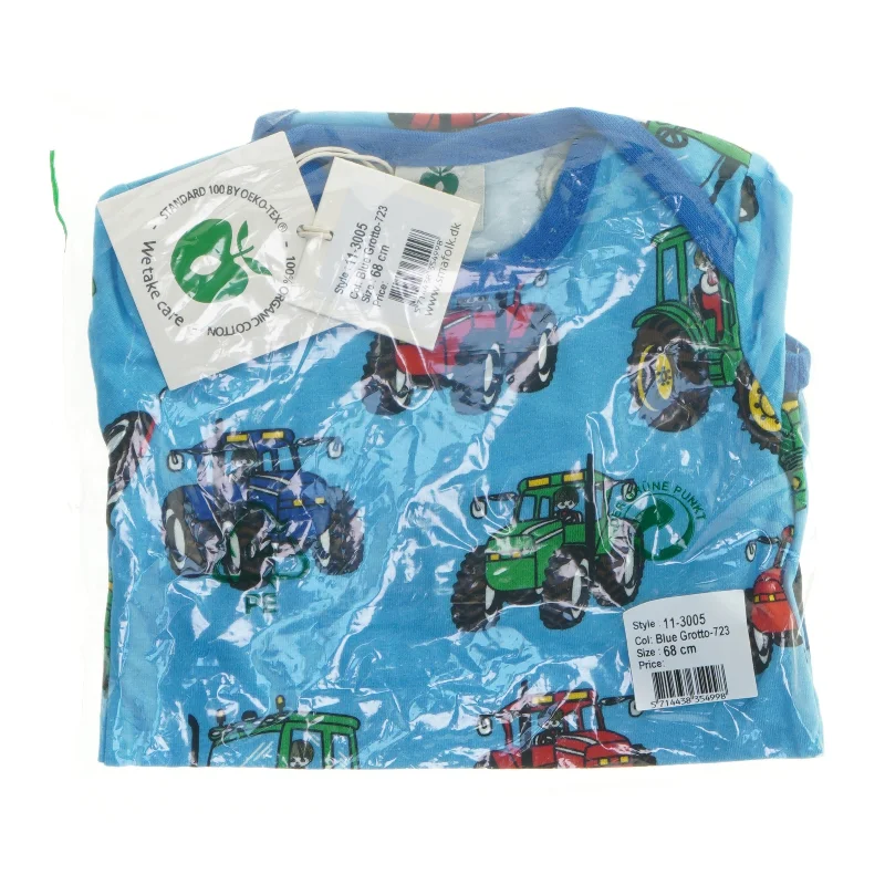 Baby bodystocking med traktorprint fra Småfolk (str. 68)