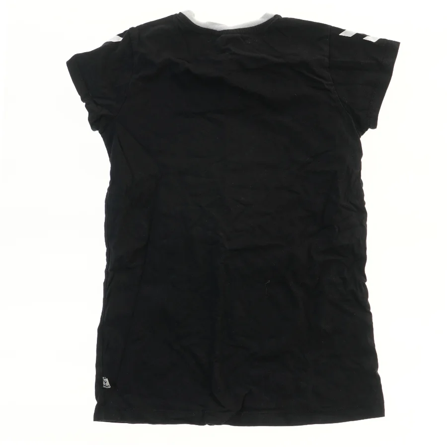 Sort t-shirt med hvide detaljer fra Hummel (str. 122)