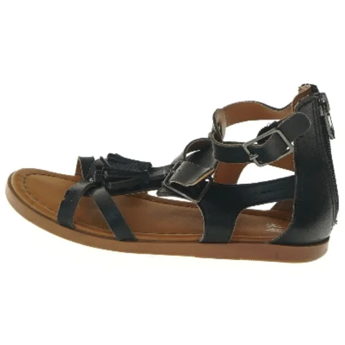 Sorte lædersandaler str. 31 fra H&M (str. 31 )