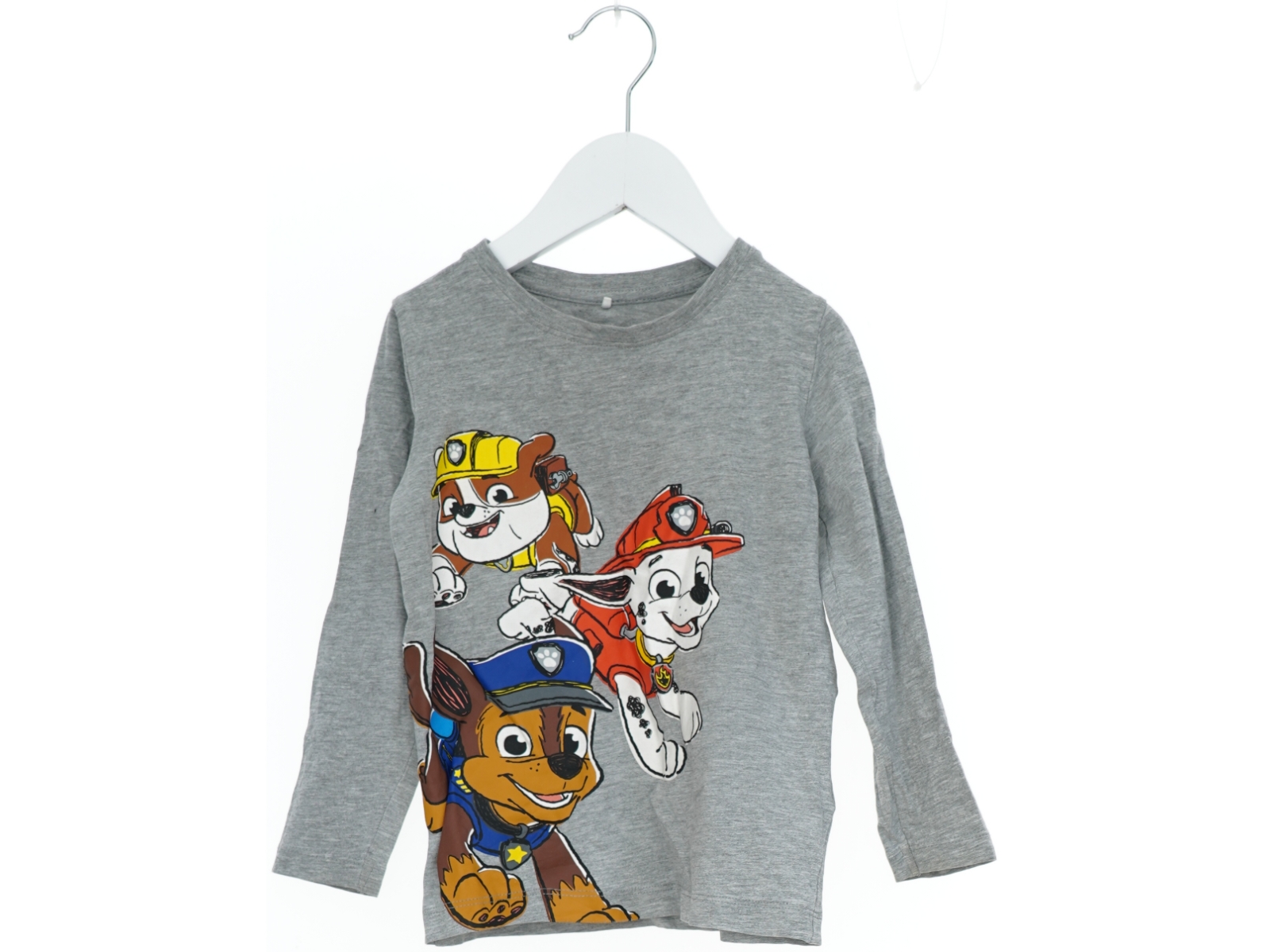 Grå langærmet t-shirt med Paw Patrol-motiv fra Name It (str. 98)