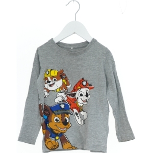 Grå langærmet t-shirt med Paw Patrol-motiv fra Name It (str. 98)