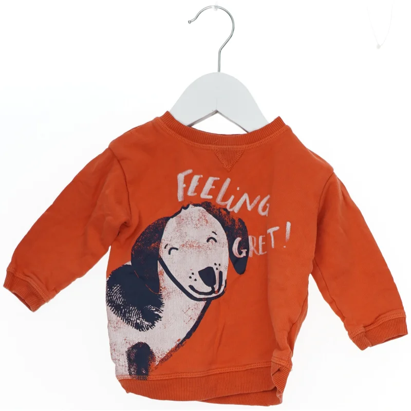 Orange sweatshirt med hundemotiv fra H&M (str. 74)