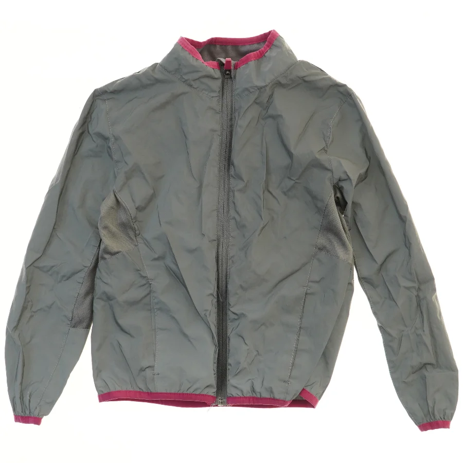 Grå jakke med lynlås (str. 128)