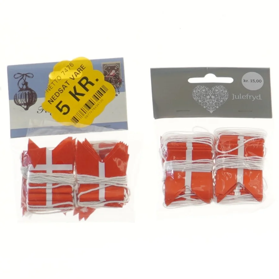 Danmark flag guirlande, 4 meter fra Julefryd (str. 400 cm)