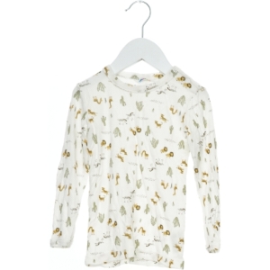 Langærmet bluse med dyremønster fra Joha (str. 92)