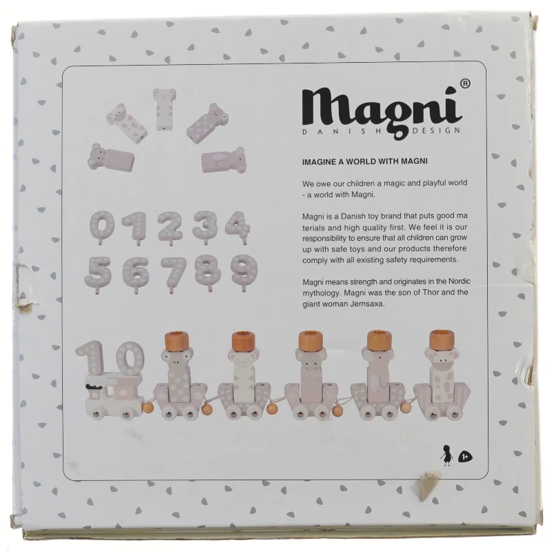 Magni fødselsdagstog med tal fra Magni (str. 33x33 cm)