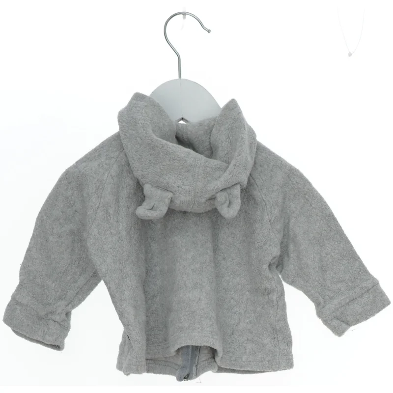 Grå fleecejakke til børn med hætte fra 8O8 (str. 68)