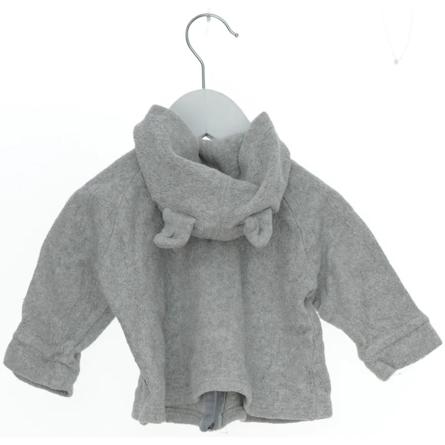 Grå fleecejakke til børn med hætte fra 8O8 (str. 68)