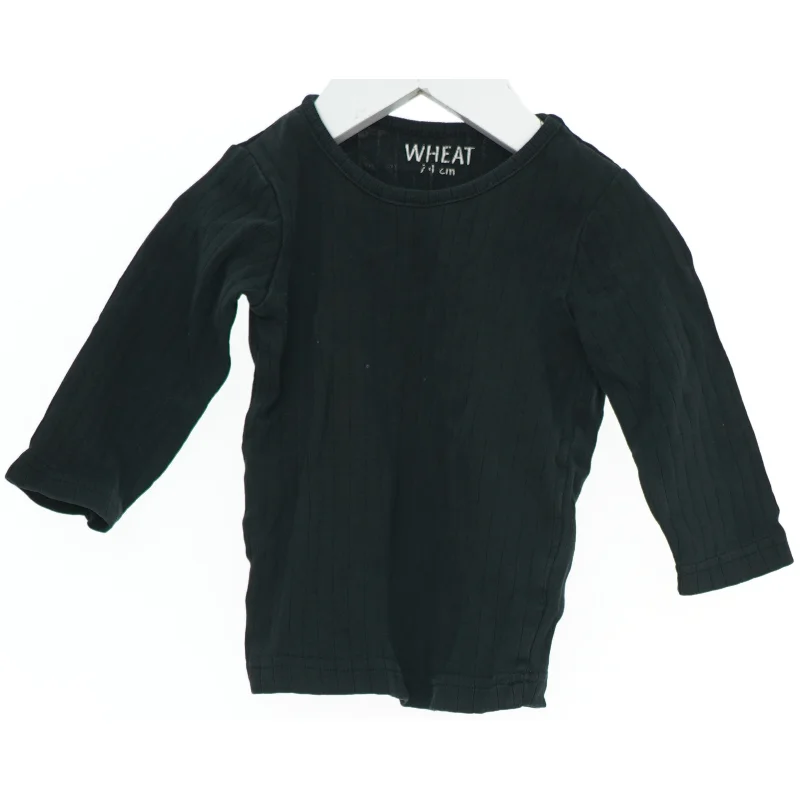 Sort langærmet stribet bluse fra Wheat (str. 74)