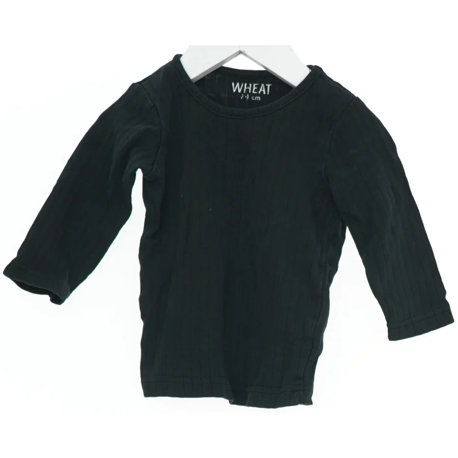 Sort langærmet stribet bluse fra Wheat (str. 74)