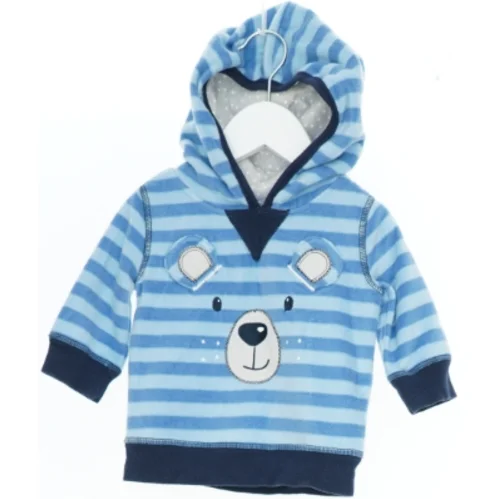 Blå stribet hættetrøje med bamseansigt fra Tiny Little Wonders (str. 80)
