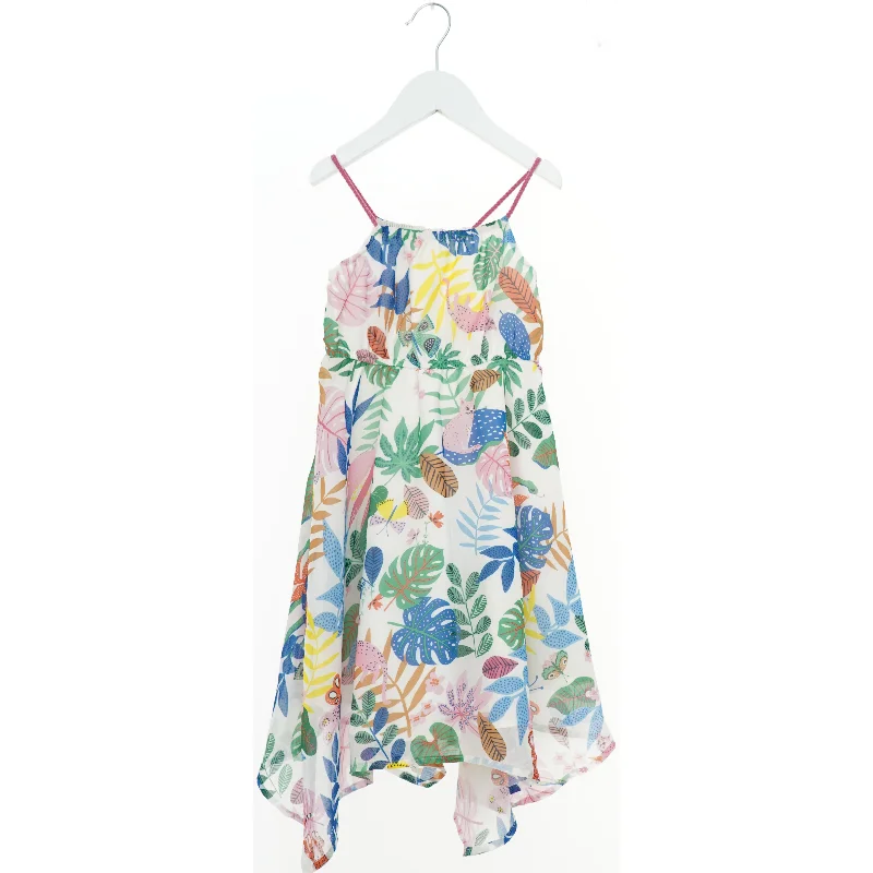 Sommerkjole med bladmønster fra H&M (str. 98)