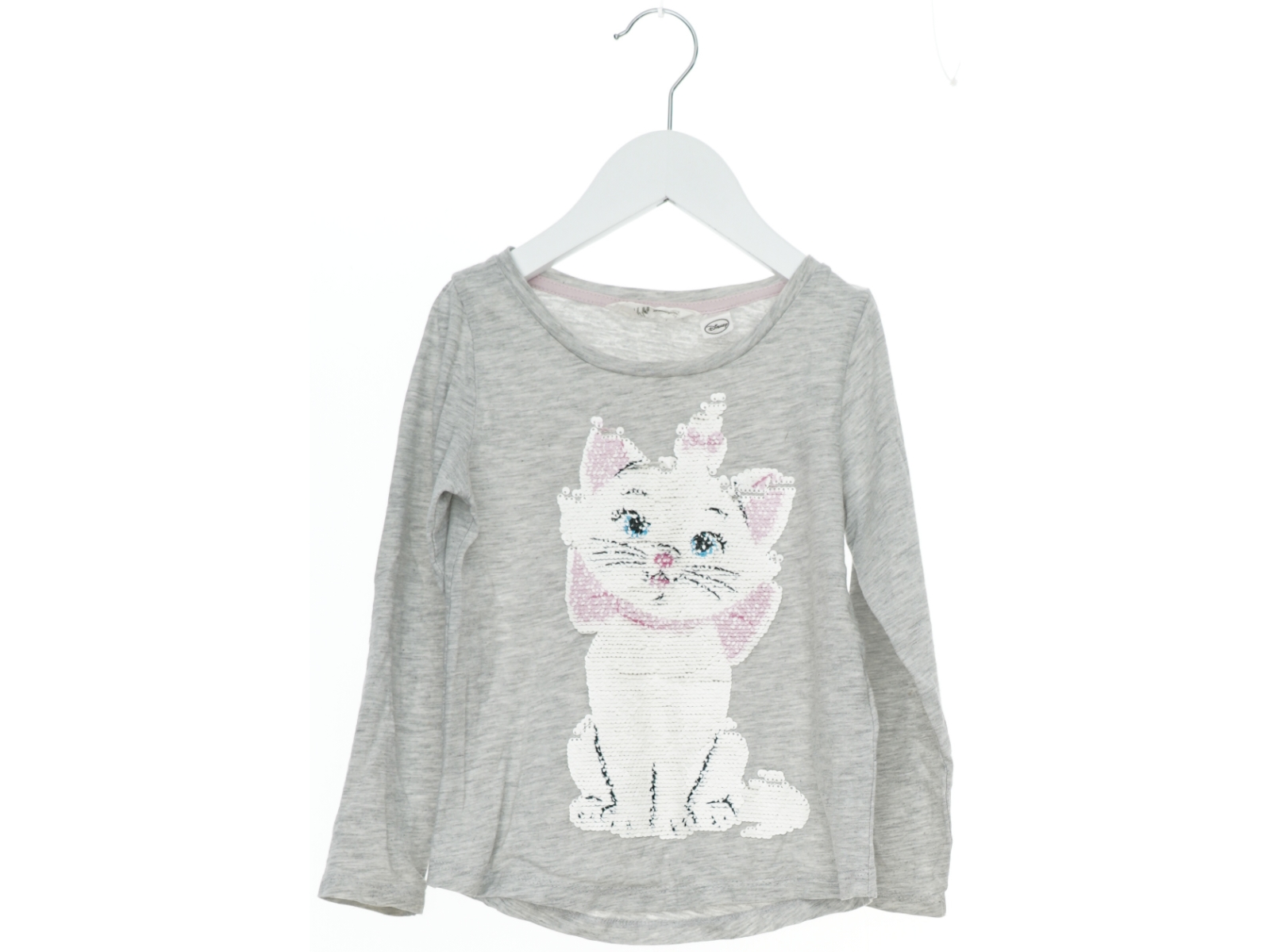 Grå bluse med katmotiv fra H&M (str. 110)