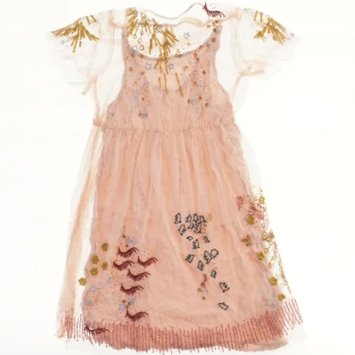 Broderet børnekjole med tyl fra Zara Girls (str. 128)