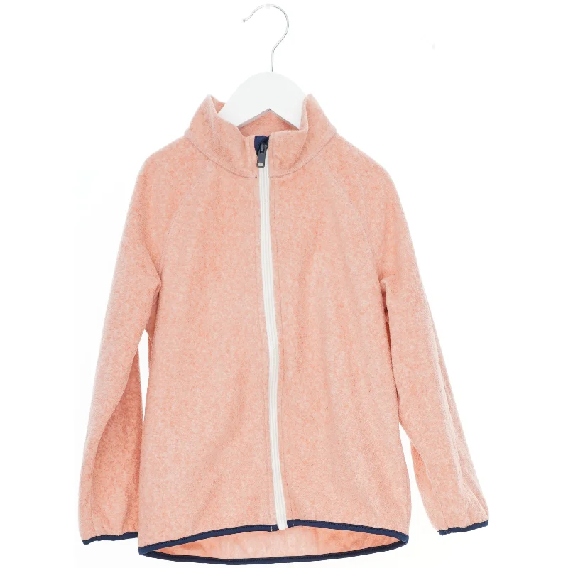 Orange fleecejakke med lynlås fra H&M (str. 110)