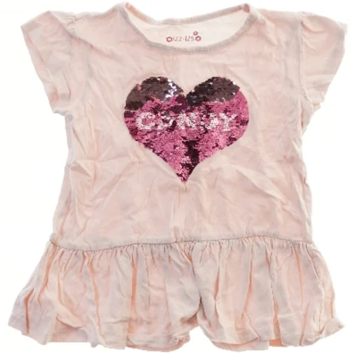 Lyserød T-shirt med paillet hjerte (str. 122)