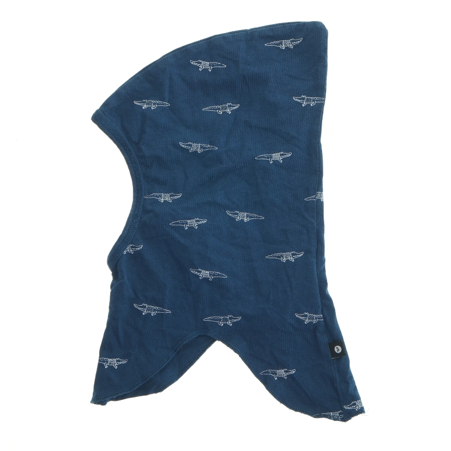 Børnehue med krokodilleprint fra Pomp de Lux (str. 92)