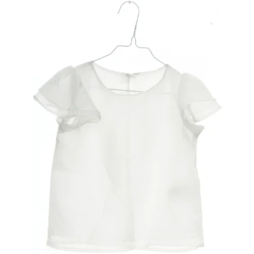 Hvid Bluse med Flæseærmer (str. 110)