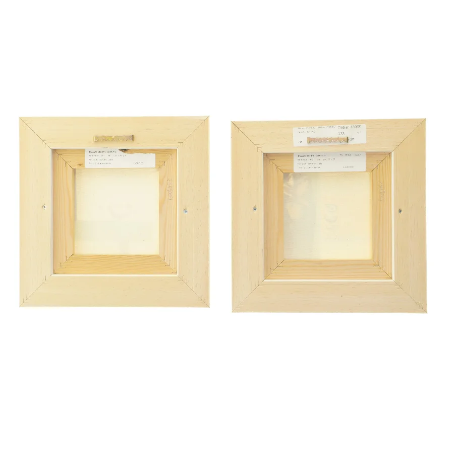 Abstrakte billeder med rammer (str. 2 stk 24,5x24,5 cm)