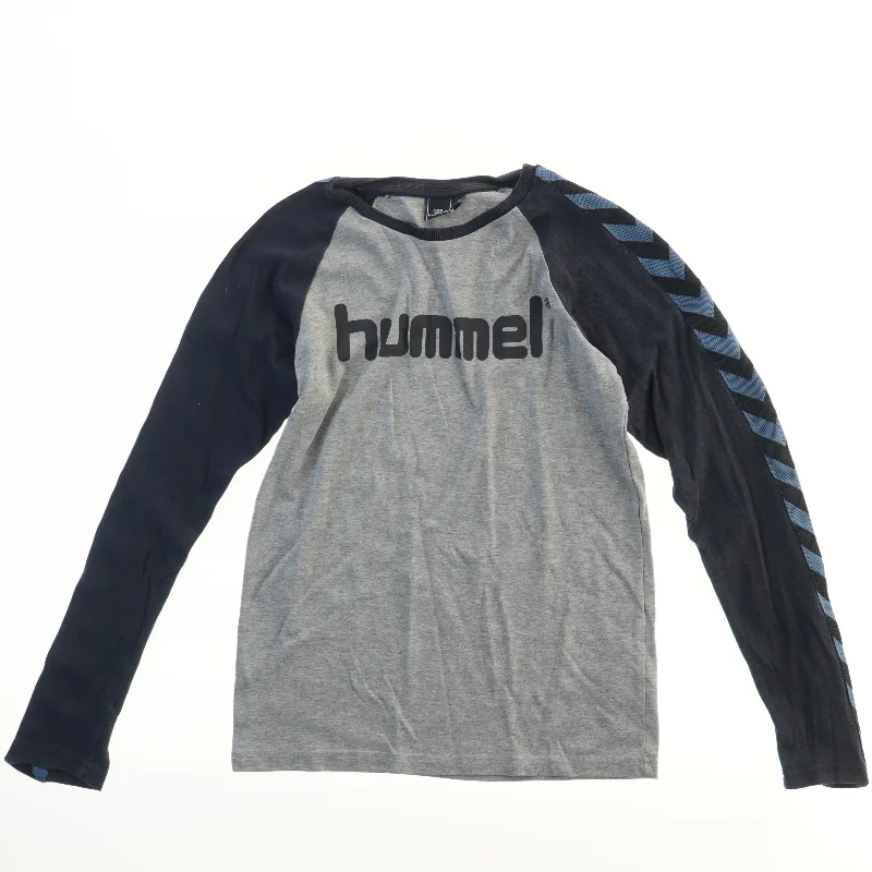 Langærmet T-shirt med logo fra Hummel (str. 164)