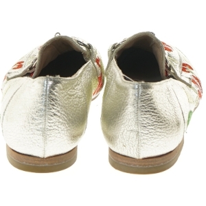 Sølvfarvede loafers med blomsterbroderi fra Laura Bellariva (str. 37 )