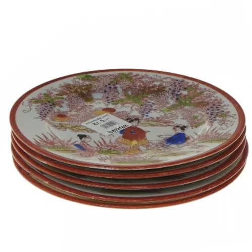Dekorative tallerkener med orientalsk motiv (str. Ø 15,5 cm)