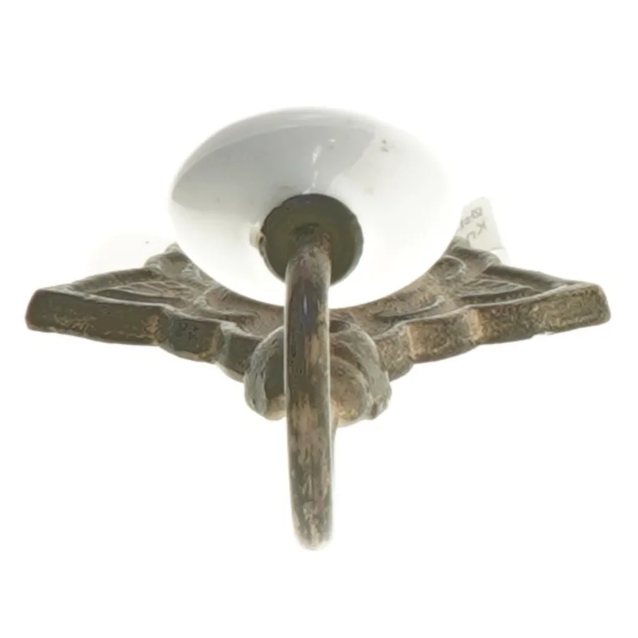 Vægkrog med porcelænsknop (str. 16 cm)