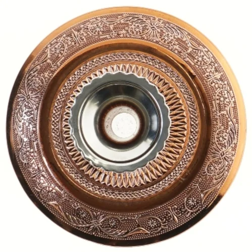 "Kobber"dekoreret kagefad (str. Ø 20 cm)