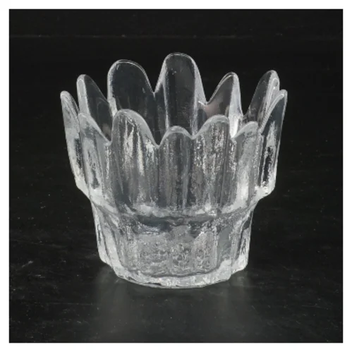 Lysestage i glas (str. Ø 8x7,5 cm)