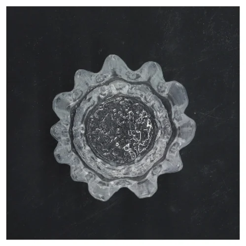 Lysestage i glas (str. Ø 8x7,5 cm)