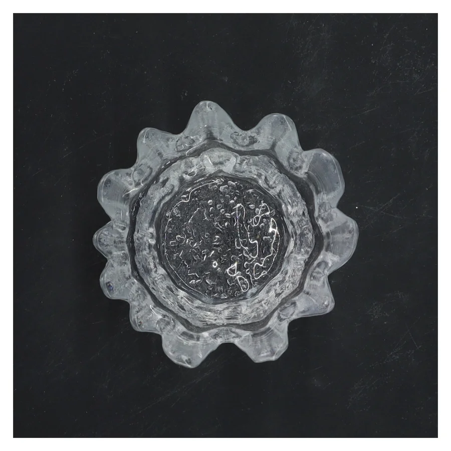 Lysestage i glas (str. Ø 8x7,5 cm)