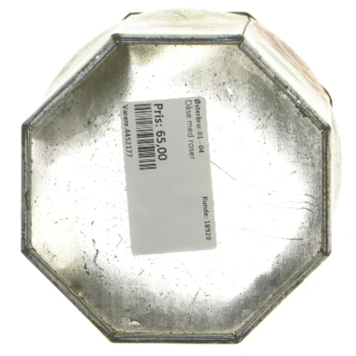 Dekorativ dåse med roser (str. ø 13, 13 cm)