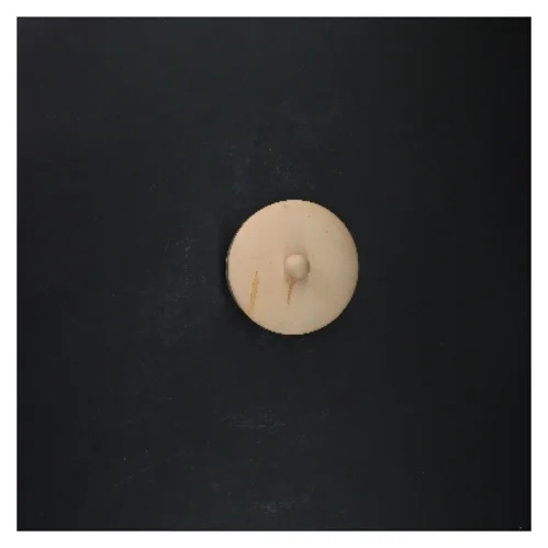 Glaskrukke med låg og blomster (str. Ø 9 cm)