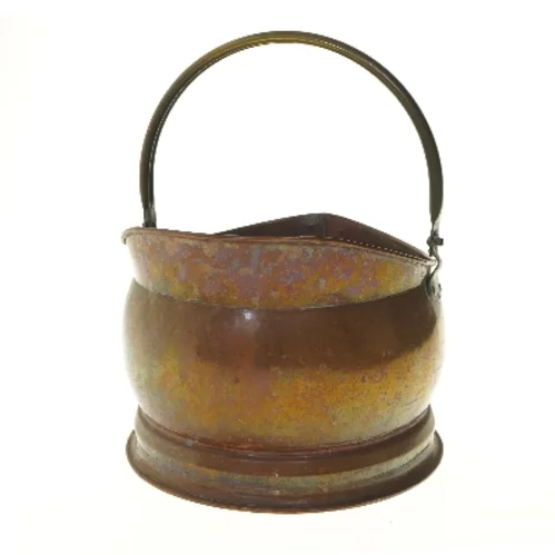 Kobberspand med hank (str. Ø 28 cm)