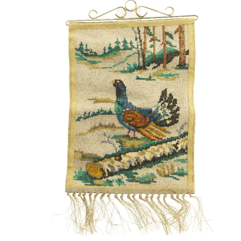 Billedtæppe med fuglemotiv (str. 42x31 cm)