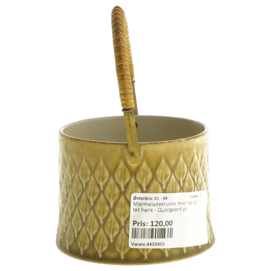 Marmeladekrukke med hank fra Kronjyden (str. Ø 10 cm)