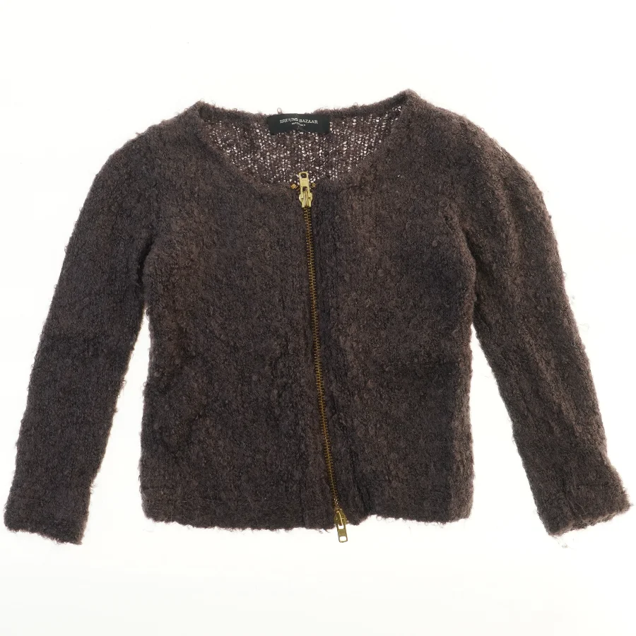 Bruuns Bazar Strik Cardigan med Lynlås fra Bruuns Bazaar (str.  38x46 cm)