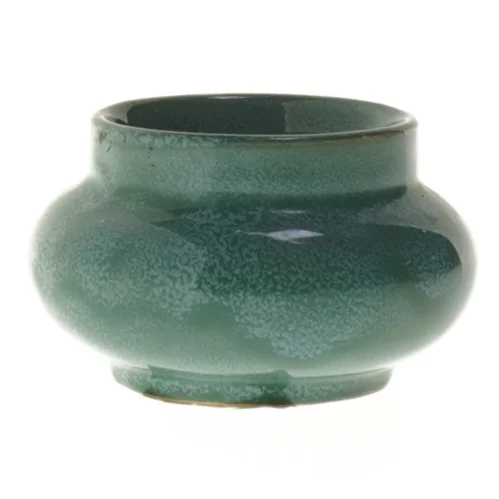 Keramisk skål med blå glasur (str. Ø 9 cm)