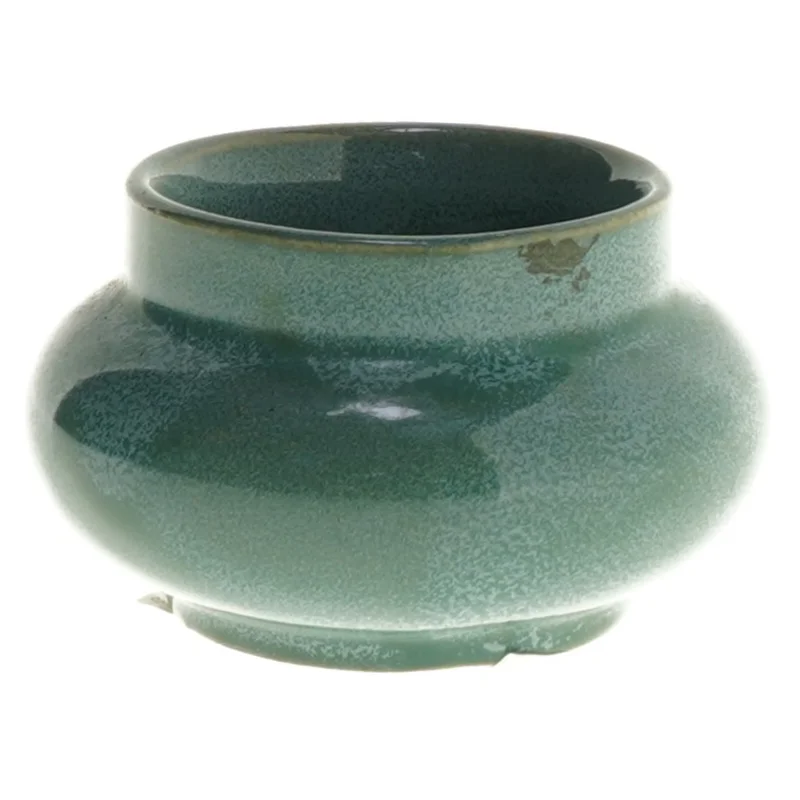 Keramisk skål med blå glasur (str. Ø 9 cm)