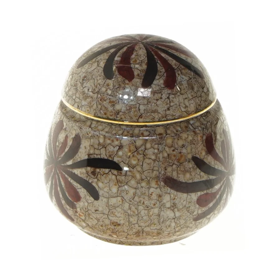 Dekorativ porcelæn ingefærkrukke med låg (str. Ø 8,5x9,5 cm)