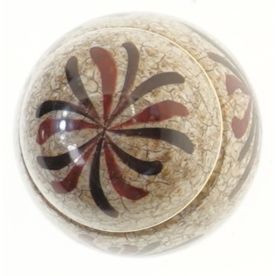 Dekorativ porcelæn ingefærkrukke med låg (str. Ø 8,5x9,5 cm)