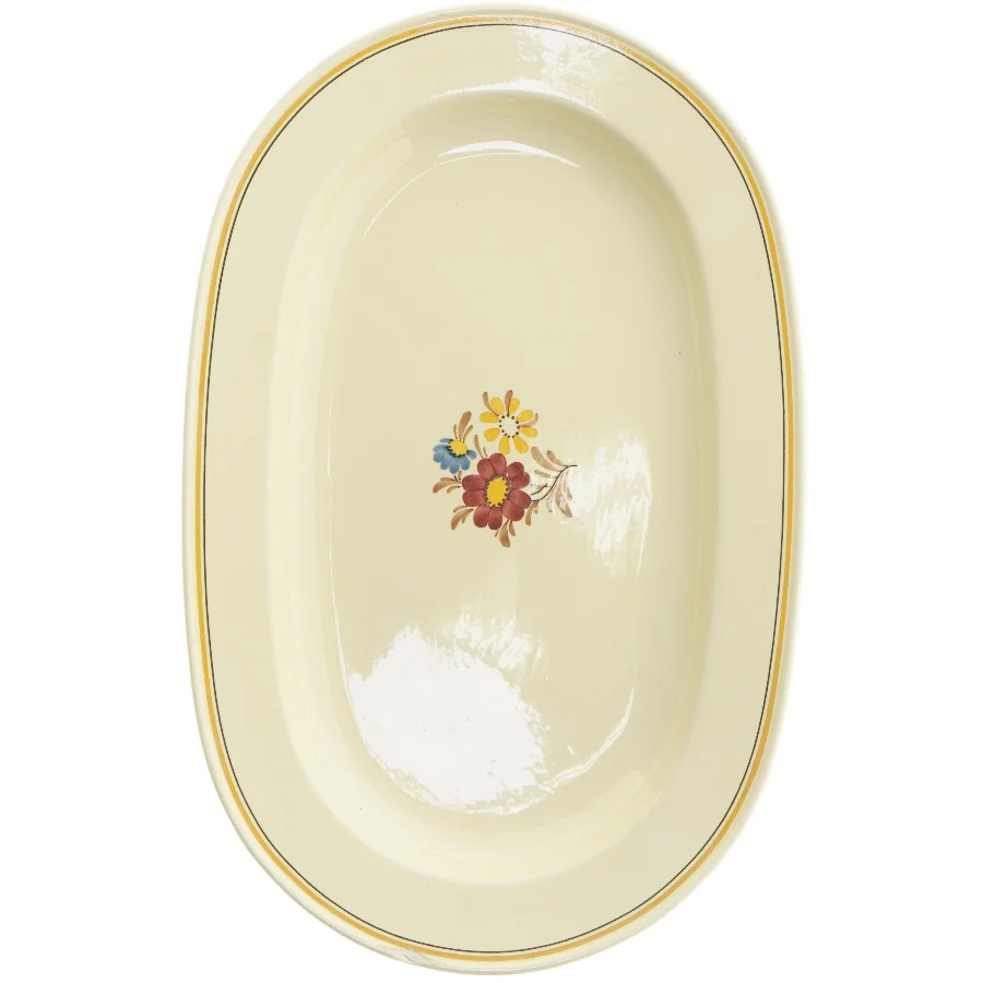 Oval serveringsfad med blomstermotiv fra Villeroy & Boch (str. 37x24 cm)