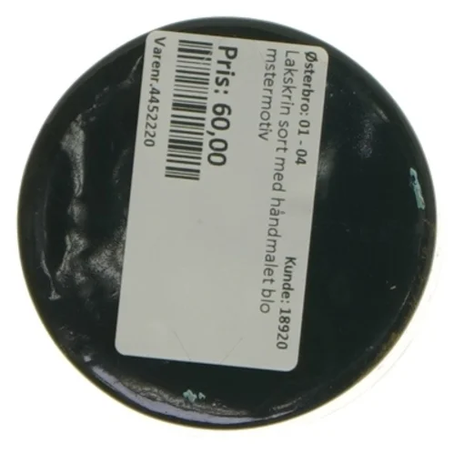 Dekoreret rund æske (str. Ø 7,5 cm)